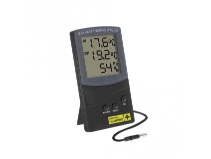 Teploměr vlhkoměr HYGROTHERMO MEDIUM Garden HIGHPRO se  sondou na kabelu