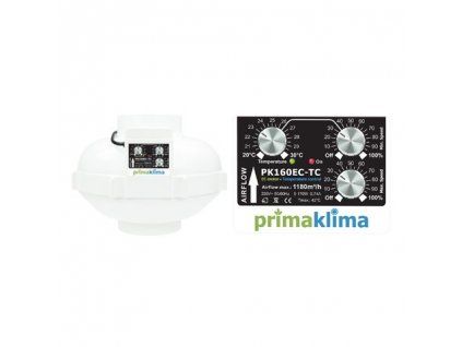 Ventilátor Prima Klima 160 mm 1180 m3/h - regulace teploty a min. otáček, EC motor