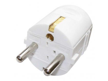 Vidlice přímá pro prodlužovací kabel, bílá