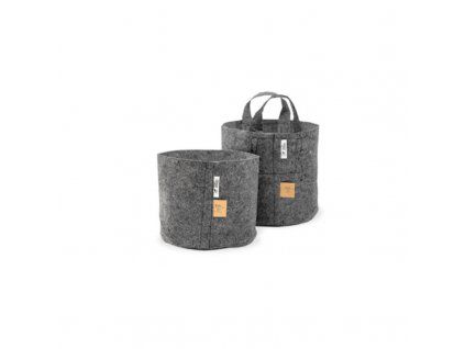 Root Pouch Grey květináč textilní 15x19 cm - 3.8 l