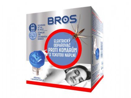 BROS elektrický odpařovač proti komárům tekutá náplň 60 nocí